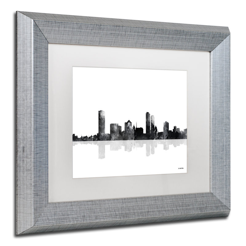 « milwaukee wisconsin horizon bg-1 », impression sur toile encadrée, H 16 po x l 20 po x P 0,5 po, Brun