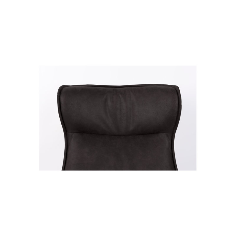 John Swivel Lounge Chair, Black Polyester Blend