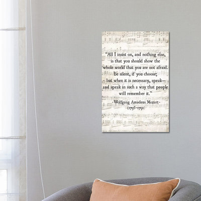 All I Insist On Mozart by Debbra Obertanec - Wrapped Canvas Print