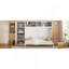 Grand lit escamotable mural avec armoires, grand
