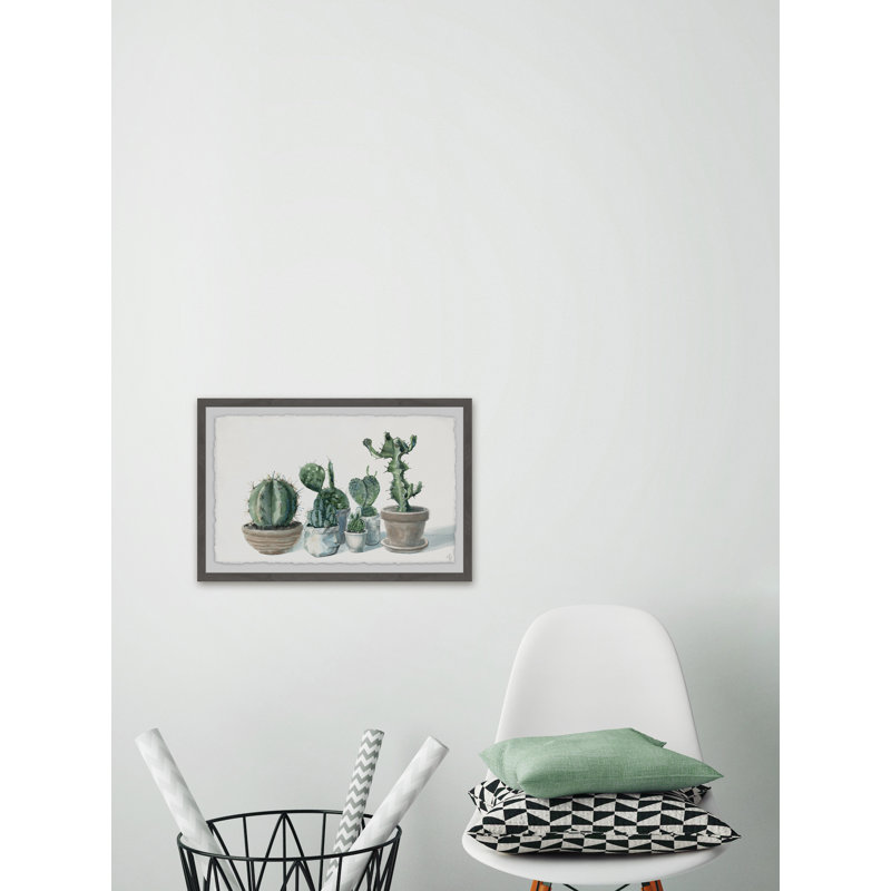Potted Succulents II - Single Picture Frame Painting, 61 cm H x 91 cm W 