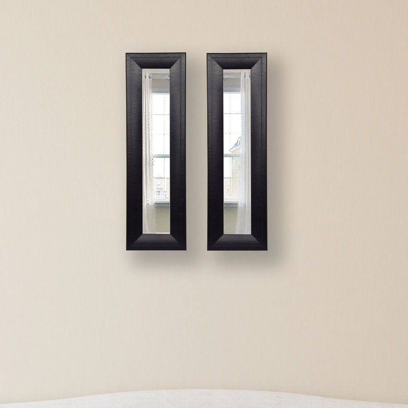 Niami Flat Leather Wall Mirror, 29.75" H x 15.75" W