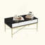 Table basse moderne en noir et blanc avec 2 tiroirs, table de rangement de salon