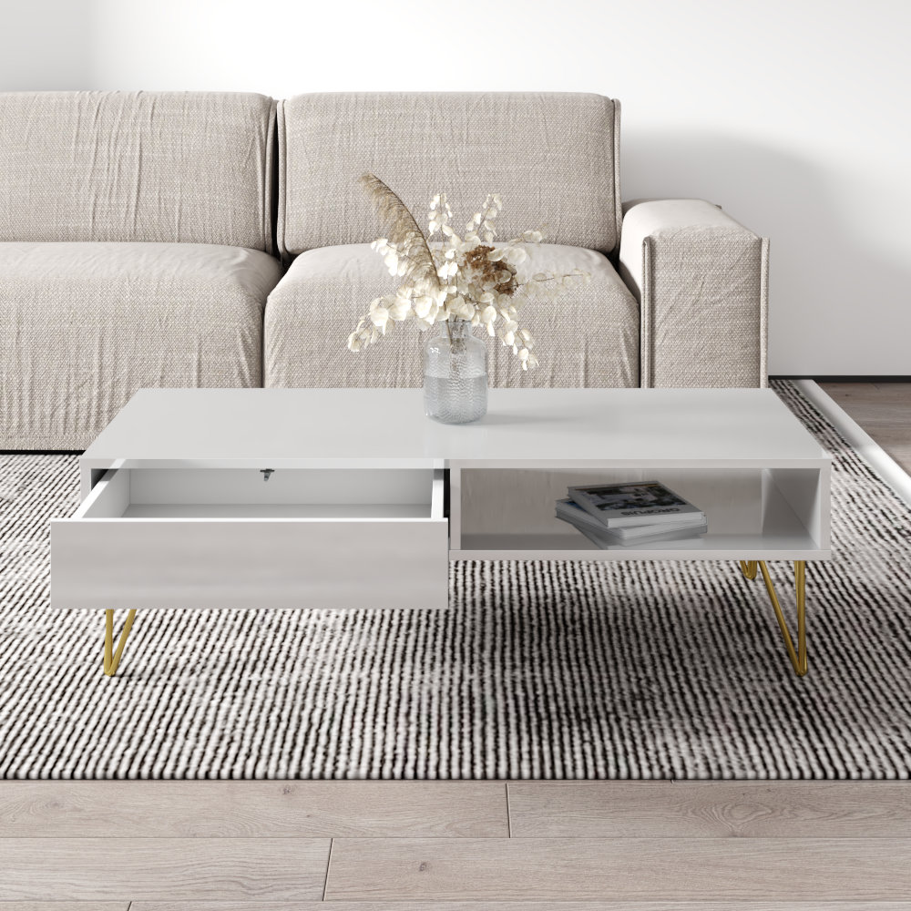 Everly Quinn 4 Legs 1 Coffee Table with Storage | Wayfair