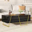 Table basse rectangulaire brillante avec rangement