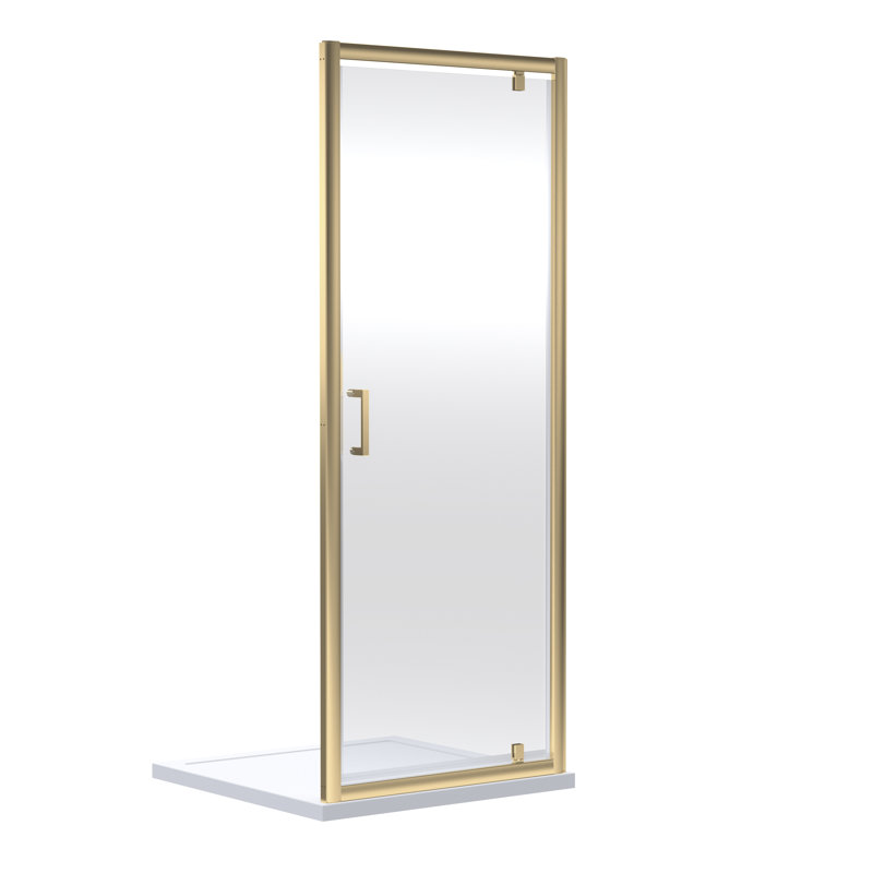Rene 1900 x 800mm Pivot Shower Door, Brushed Brass