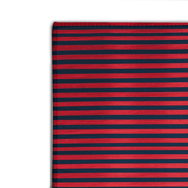 Tapis intérieur / extérieur bleu HorizontalStripes, Rectangulaire 8 pi x 10 pi
