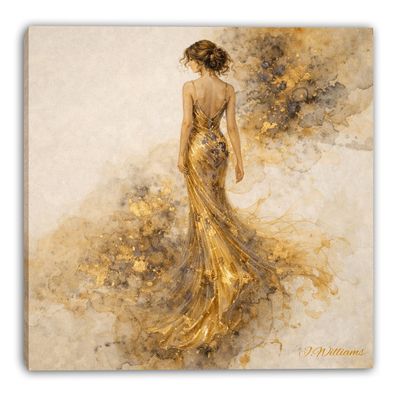 «Golden Horizon», art mural sur toile tendue, L 12 po x H 12 po x P 1 po