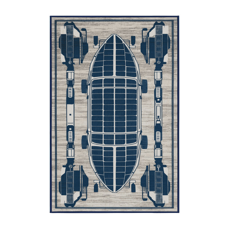 Tapis de transport gris lavable à la machine, Rectangle 7 pi x 9 pi