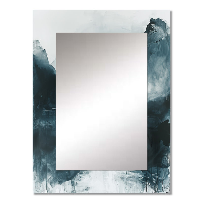 Winter frozen lake wilderness explorer - Mountains Wall Mirror, Traditional Decorative Mirror, Printed Metal Art, 32" x 24"