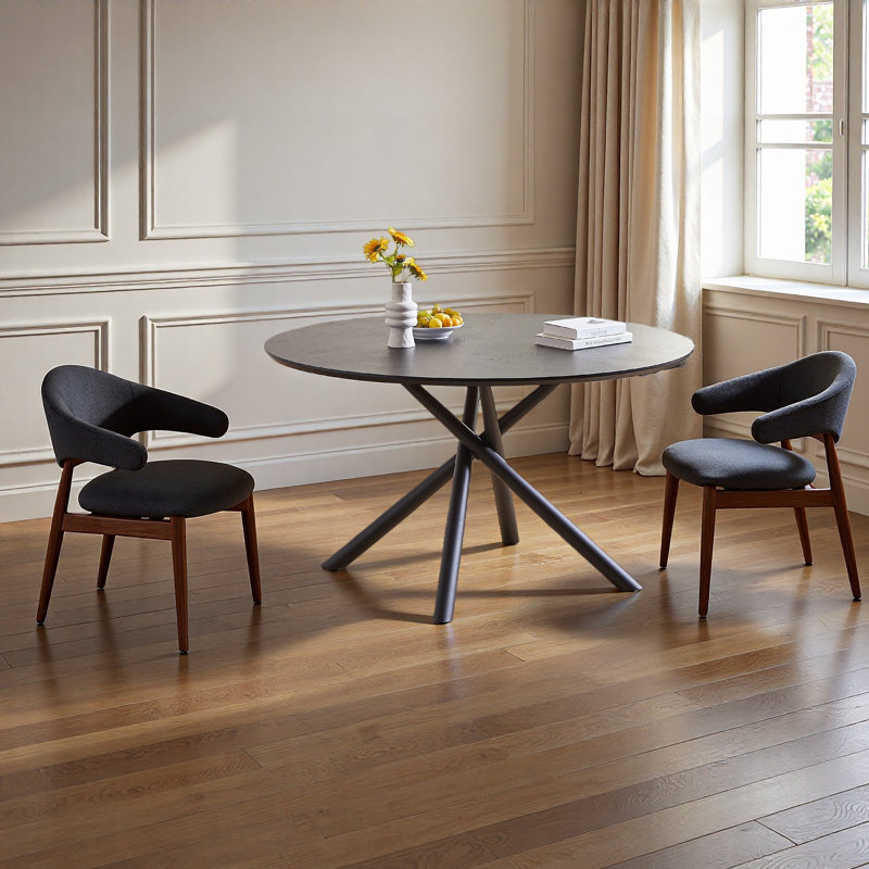 Table basse de 47,25 po en MDF et table de bout courte avec base en métal, facile à assembler