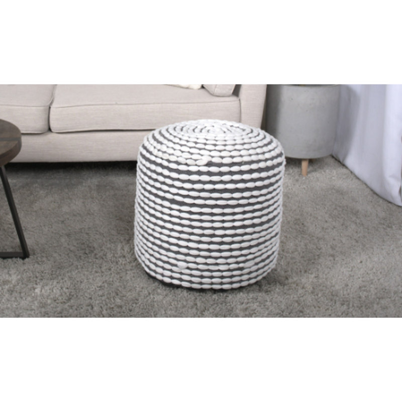Pouf cylindrique blanc fabriqué à la main - capacité géométrique de 250 lb d'eau pour l'intérieur, Blanc