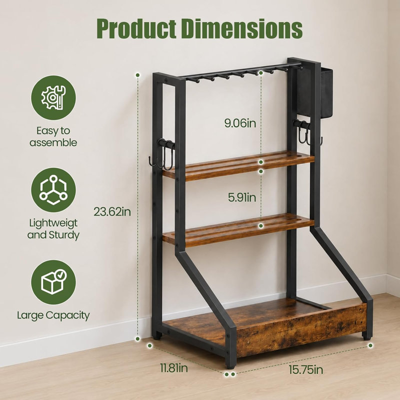 Porte-clubs de golf pouvant contenir 9 bâtons et 36 balles, support en acier et en bois