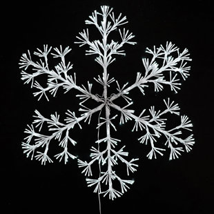 36" Pure White Sparkler Snowflake 660 LED Lighted Window Décor