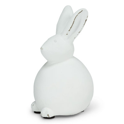 Statue de lapin blanc assis