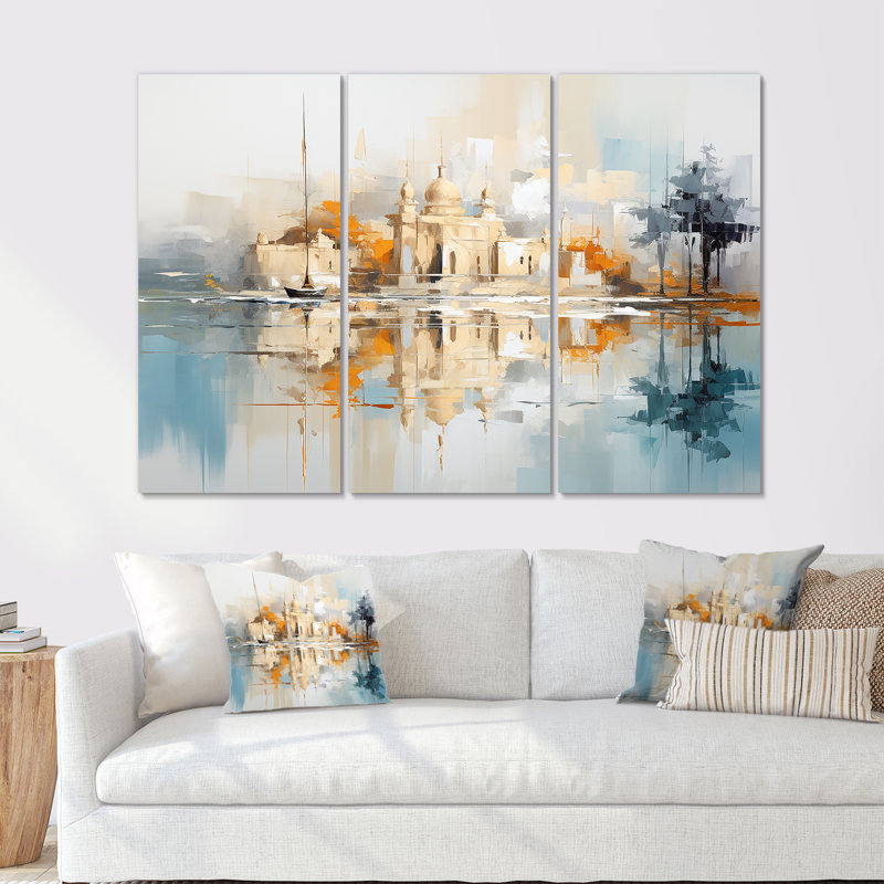 Ensemble d'art mural Plympton - City Buildings, Toile tendue, H 40 po x l 60 po x P 1 po