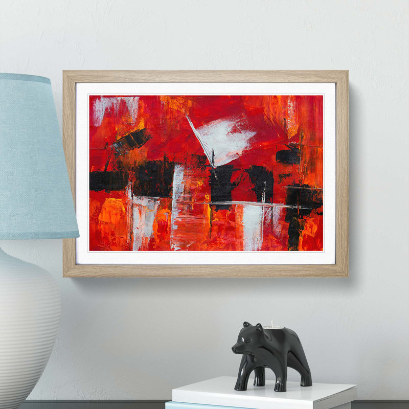 Abstract Art Painting Vol.263 by S.Johnson - Picture Frame Painting Print, Oak Framed, 27cm H x 36cm W x 2cm D