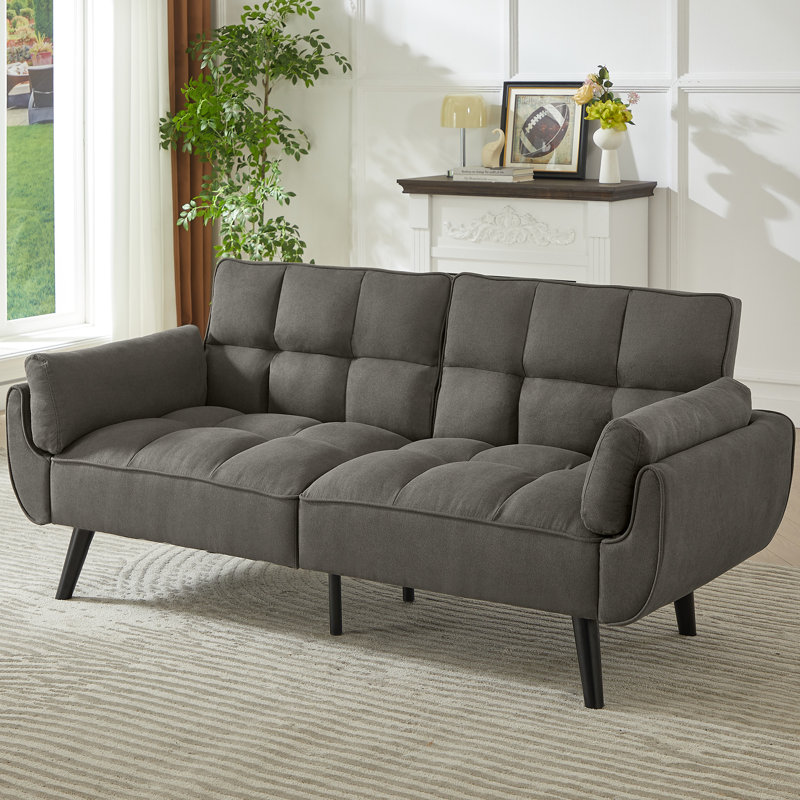 3 Seater Linen Blend Sofa, Dark Grey