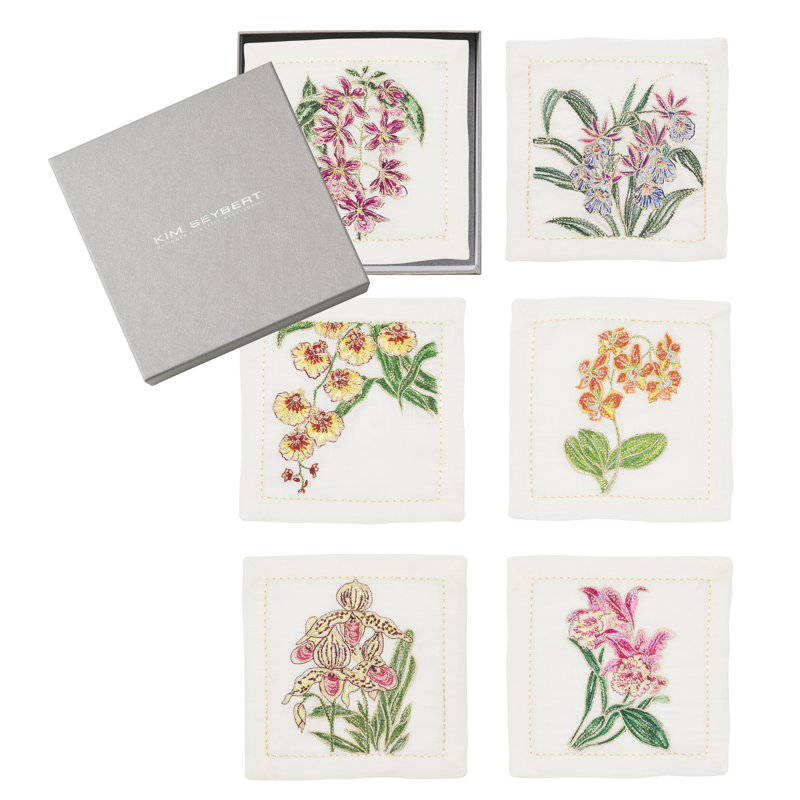 Orchid 6-Piece Cocktail Napkin Set