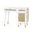 Chare 39.4'' White Rattan Writing Desk With Drawer Cabinet Laptop Computer Work Study Table