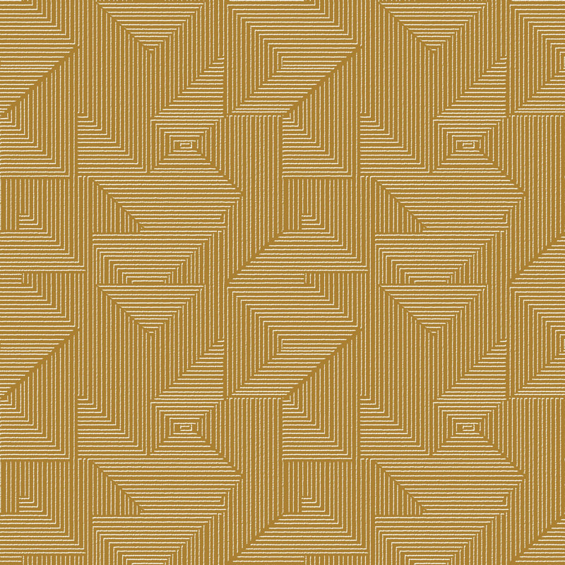 Zen Collection Cleopatra Geometric Textured Wallpaper Roll, Yellow