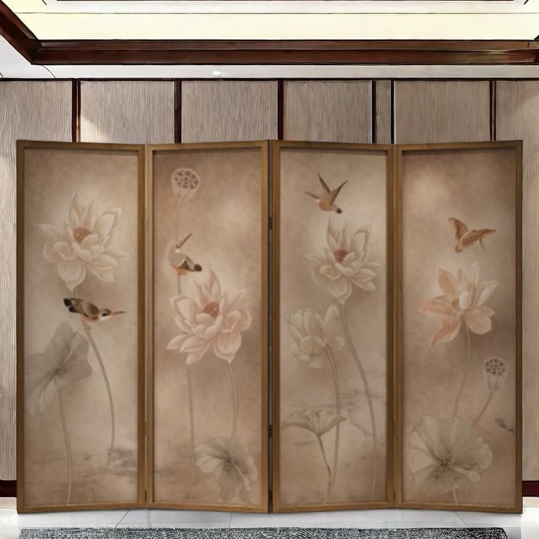 Nouvel écran de lotus rétro chinois
