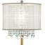 30" Tall Metal Table Lamp "Bhavya" With Gold Finish, White Shade