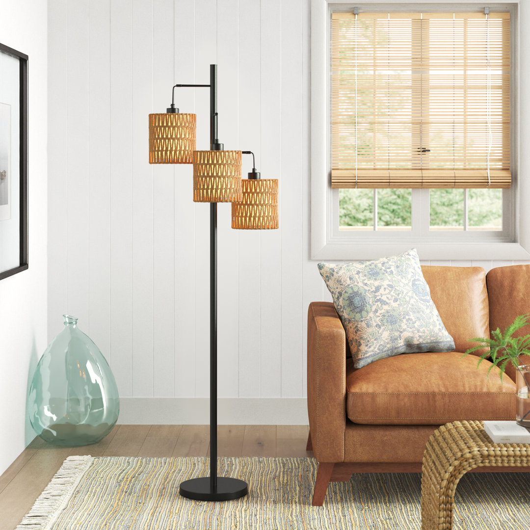 Coleford 65" Tree Floor Lamp Sand & Stable™ Shade Color: Wood