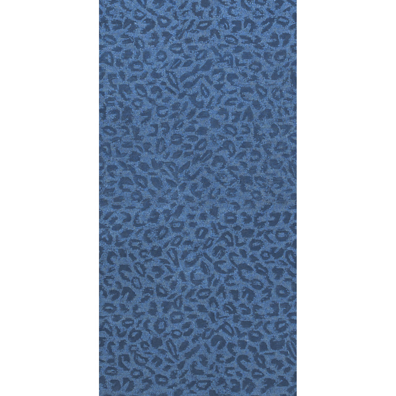 Leopardess Cobalt Blue Hand-Tufted Responsible Wool Rug, Runner 2'6" x 5'