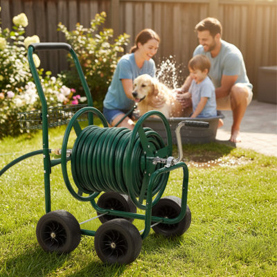 250 Ft Tools Garden Hose Reel Cart Wheels