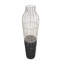 Metal Tall Decorative Silver Vase with Woven Black Rattan Base-107148906