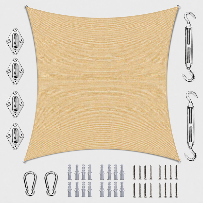 Voile d'ombrage carré Amgo, 12 pi x 12 pi, Beige