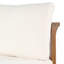 Chaise de salle à manger d'extérieur en bois d'acacia (ensemble de 4), bois au fini teck + coussins crème