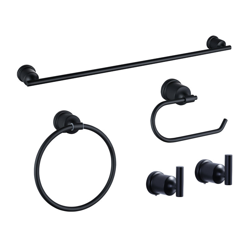 5 - Piece Bathroom Hardware Set, Black