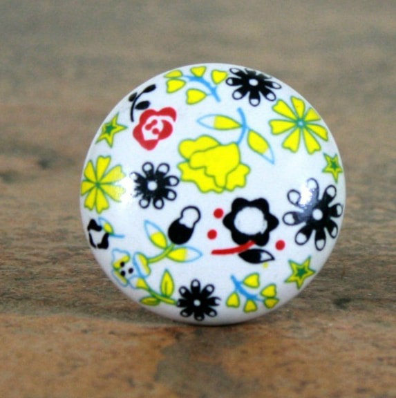 Oversized Hand Painted 1.75" Diameter Mushroom Knob