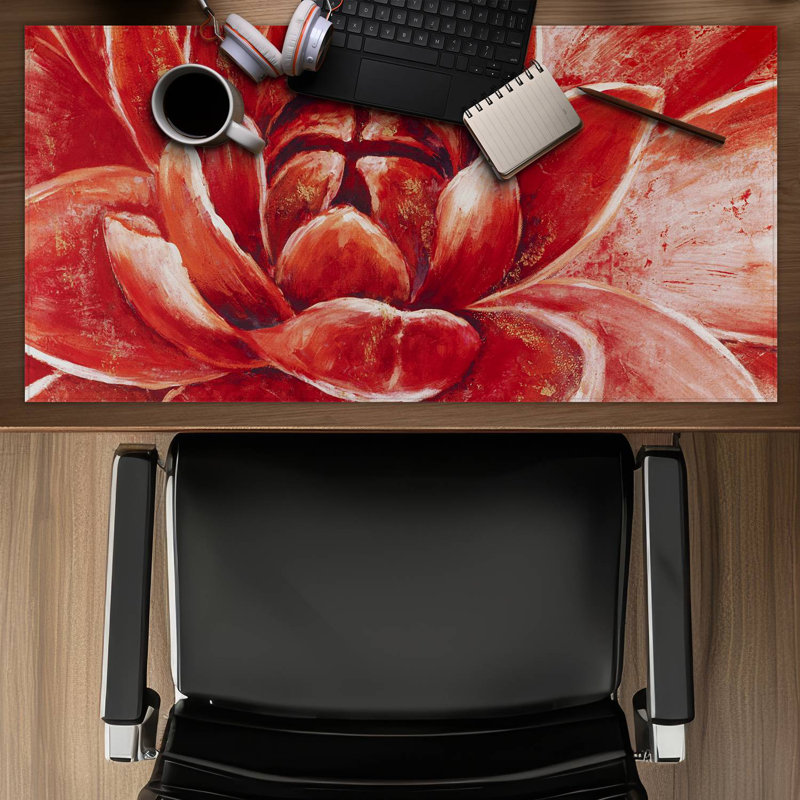 Red chrysanthemum - 15.75"x31.50" Desk mat