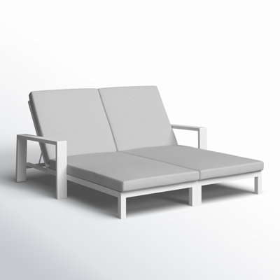 Hoyt Outdoor Metal Double Chaise Lounge