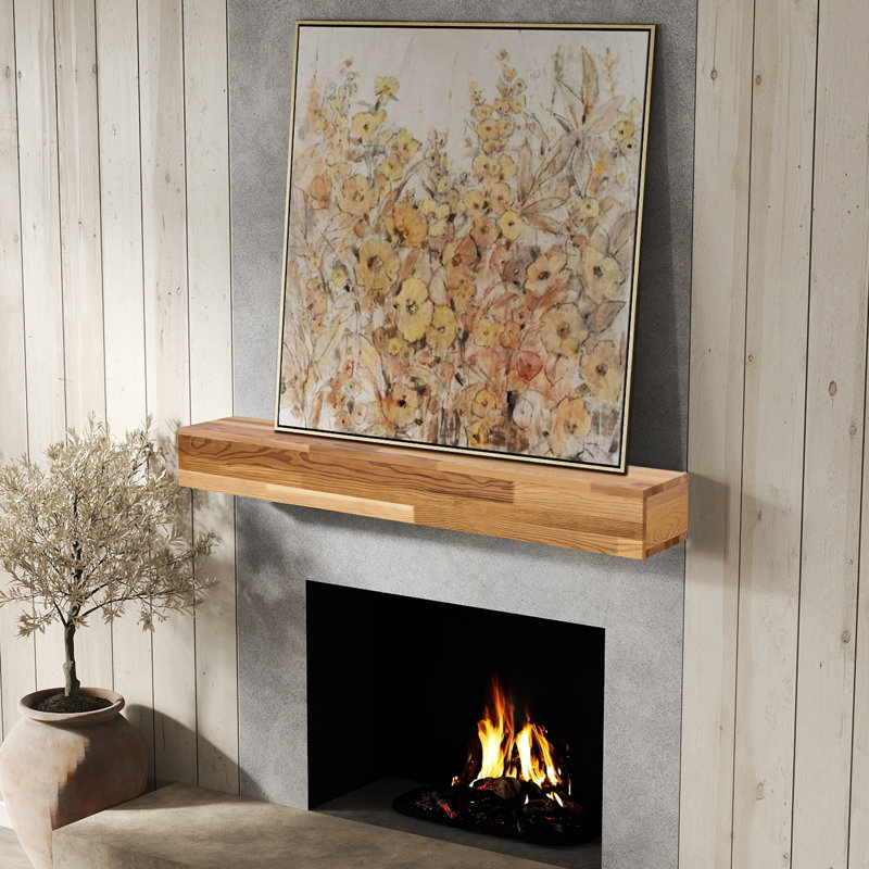 Manteau de cheminée en bois de cèdre rouge de l'Ouest | Tablette murale et flottante pour la décoration intérieure
