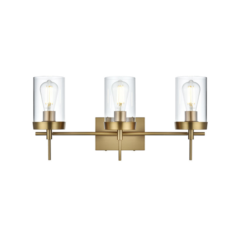 Éclairage pour meuble-lavabo à intensité variable Annisha, Doré, H 11 po x l 24 po x P 24 po, 3 lumières
