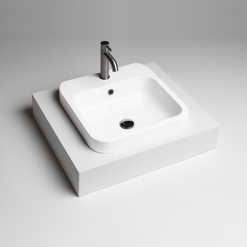 Cosa 18.9'' L Bathroom Sink, Glossy White, Single Hole