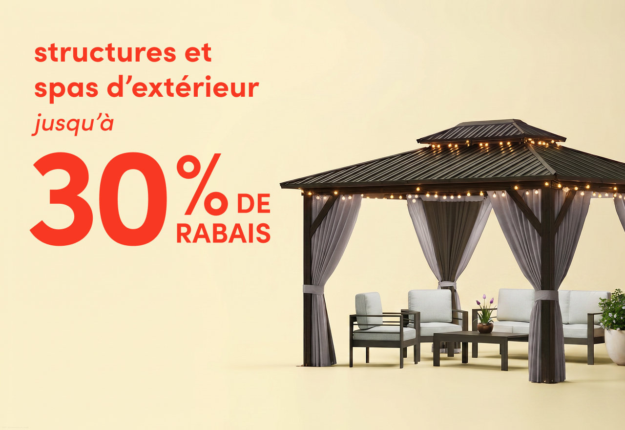 structures et spas d'extérieur en solde