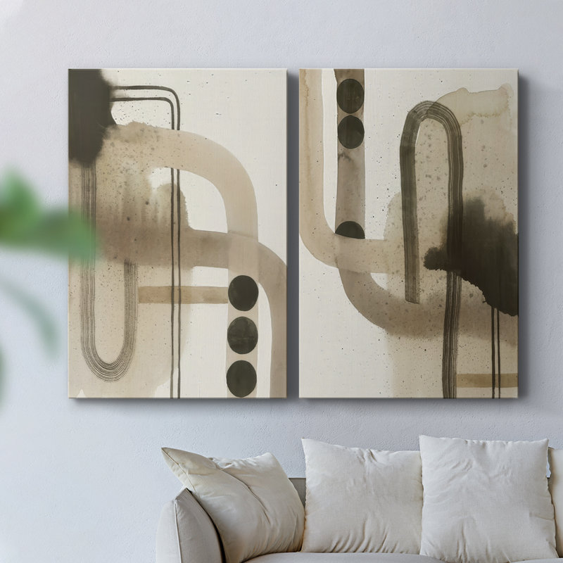 Muddy Mécanismes I - Toile tendue avec châssis de qualité supérieure - Prêt à être accroché, H 60 po x l 80 po