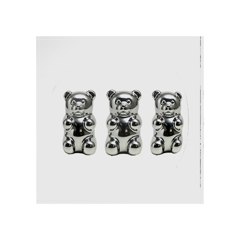 Chrome Bear White Acrylic Candy Catchall Dish, 8"W x 8"D x 2"H