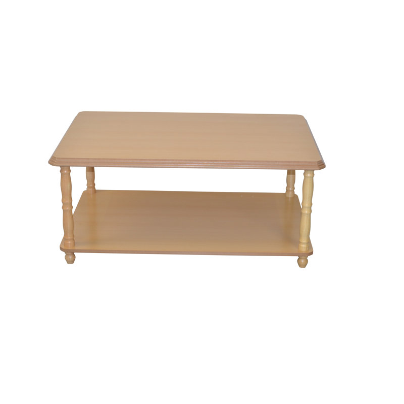 Schlosser Four Leg Coffee Table with Storage, Beech