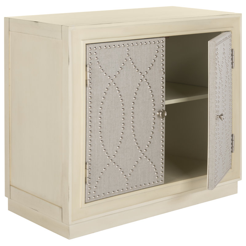 Studded Accent Cabinet, Antique Beige