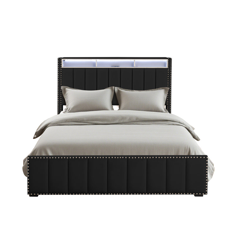 Rangement de lit, Double, Noir
