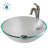 Glass Circular Vessel Bathroom Sink with Faucet-35841290
