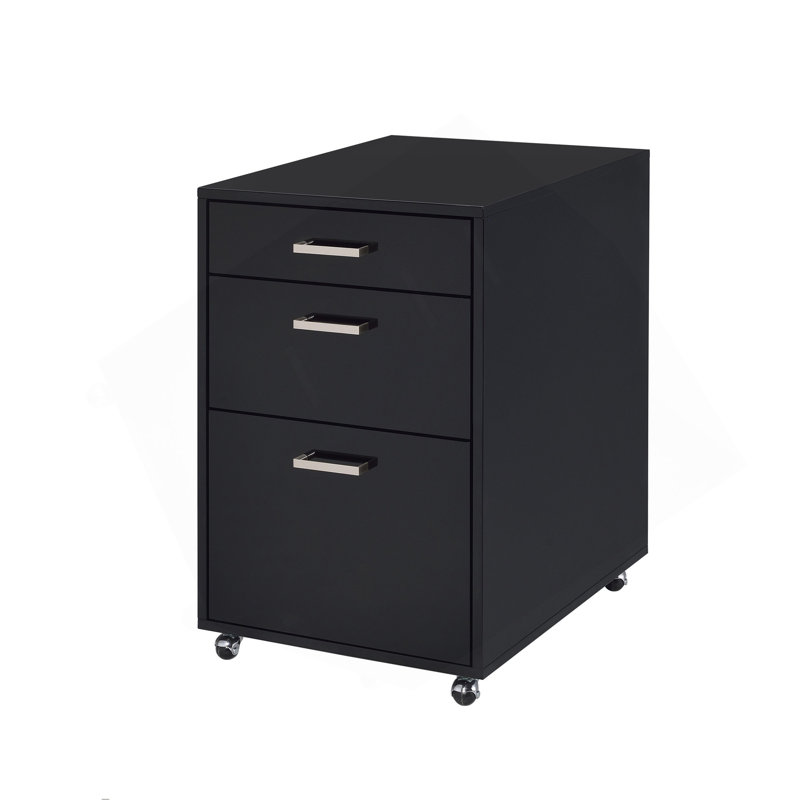 Coleen Black High Gloss & Chrome Finish Cabinet