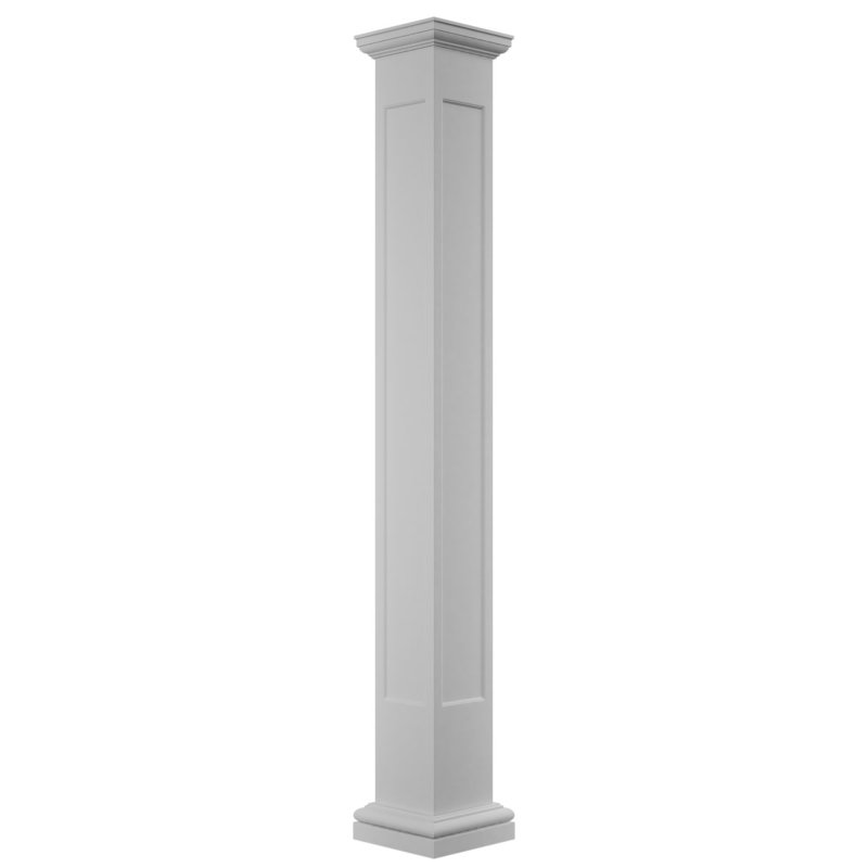 Ensemble de colonnes encastrées carrées classiques en PVC Craftsman Classic, H 96 po x l 9,63 po