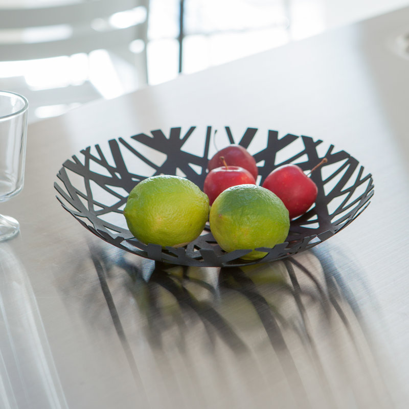 Bol à fruits Yamazaki Home, acier, sans assemblage requis, Noir